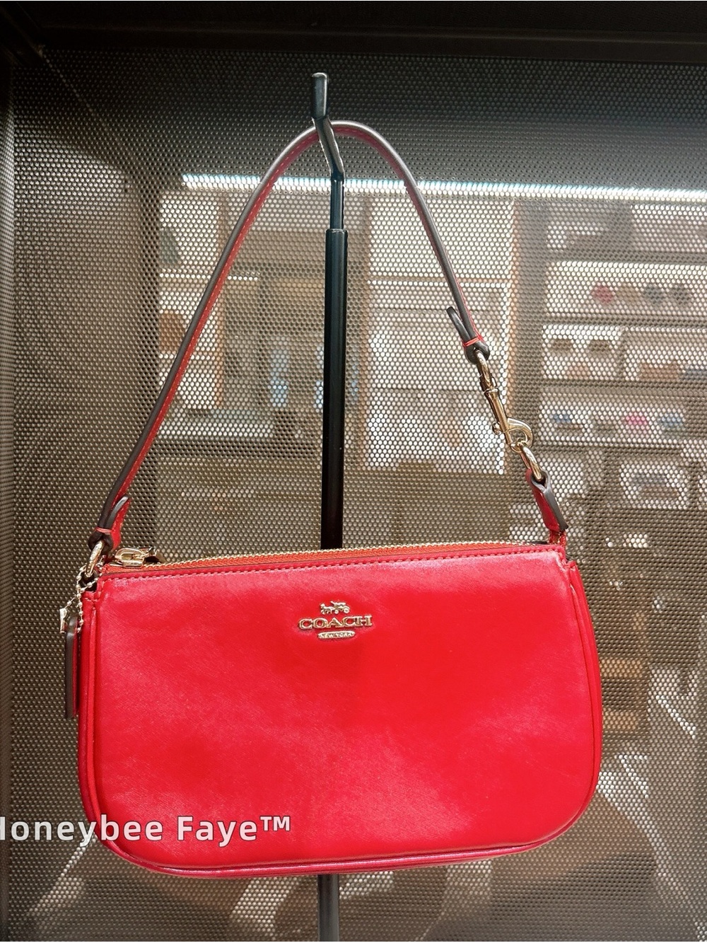 Coach Nolita 19 true Red Leather Shoulder Bag with Gold Hardware